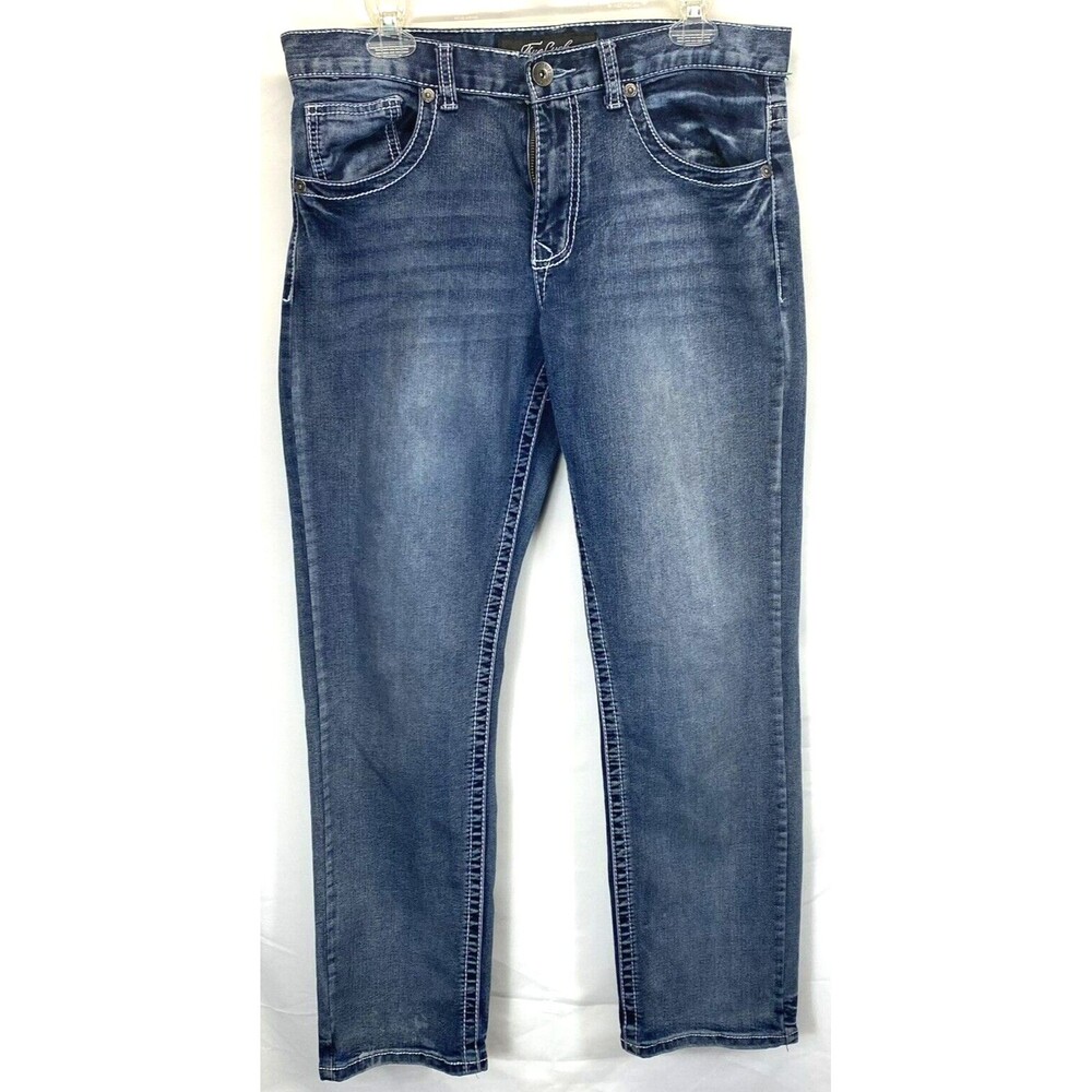 True Luck Men's Mid Rise Stretch Straight Jeans (34x30) Tagged 32X32 **